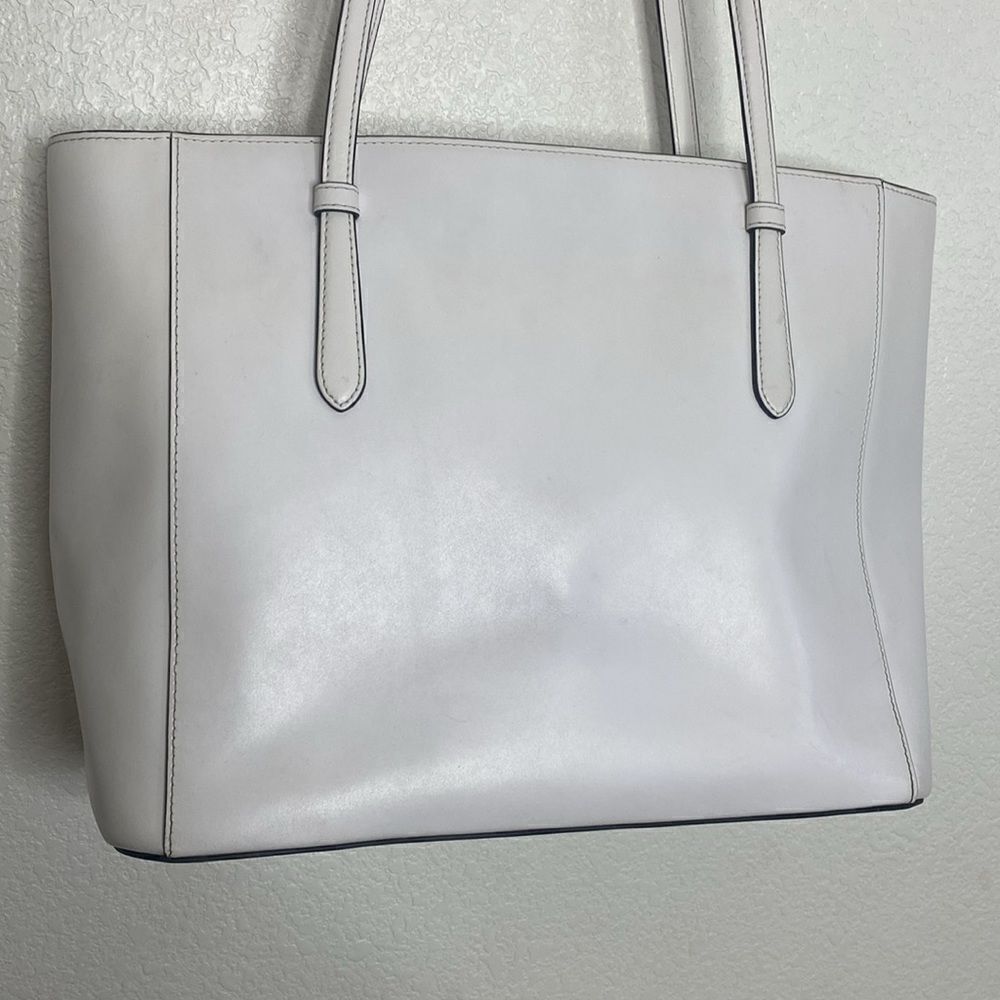 KATE SPADE White Leather Tote Bag Size 11” x 16” x 6” approximately - Picture 5 of 9